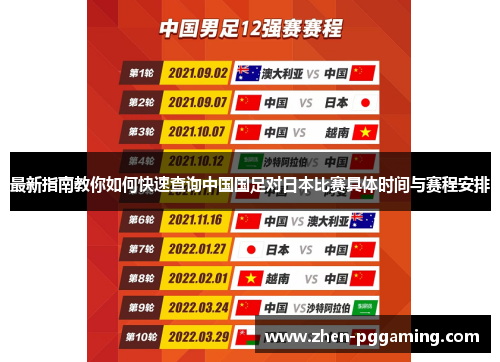 最新指南教你如何快速查询中国国足对日本比赛具体时间与赛程安排
